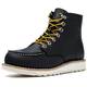 SL-Saint Herren Arbeitsstiefel Weiche Moc Toe Klassische Knöchel Mode Casual 6‘’ Keilsohle Schuhe (Schwarz Keilsohle, Erwachsene, Herren, 43, Numerisch, EU Schuhgrößensystem, Breit)