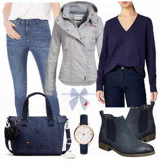 Outfit mit Schwarz Strick Hoodie/Lederjacke/Sport Sweatshirt/Women's Fleece Sweatshirts Meraki "Amazon Essentials"