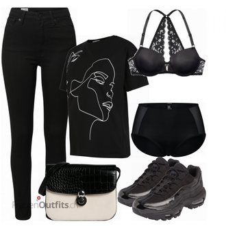 Outfit mit Schwarz Unterhose Calida "Praktischer Look"