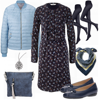 Outfit mit Blau Plateauschuh Geox "Lovely"