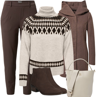 S Kapuljačom Na Skidanje Outfit sa Siva/Ljubičasta/Smeđa Kaput s Kapuljačom/Pleteni Flis Kaput/Zimski Kaput Vuneni kaput/Kaput od Vunenog Flisa/Pleteni Kaput/loden kaput Only "Zimski outfit"