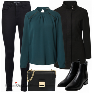 Elegante Outfits Coole mit Schwarz/Dunkelblau Lederjacke/Thermojeans/Leder Schuhe/Push up Jeans/Sweatjeans/Biker Jeans Only "Elegantes Business Outfit"Look: Uni, Coole, Disco, Outdoor, Nahtlos, Unisex