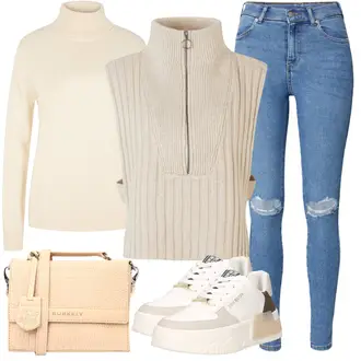 Outfit mit Grau Sneaker Steve Madden "Cooles Herbst Outfit"