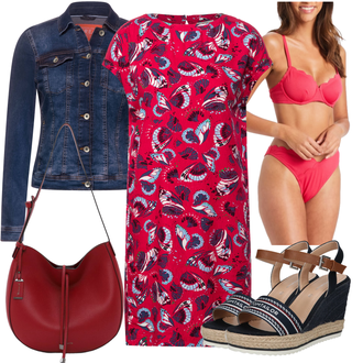 Outfit mit Schwarz Plateau Halbschuh/Sandalen Mit Absatz/Plateau Sandale/Plateauschuh Tom Tailor "Outfit für den Sommer"