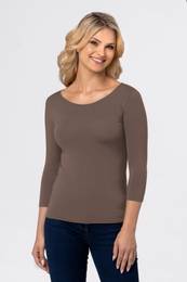 Woman's 3/4 Sleeve Blouse Manati Cocoa