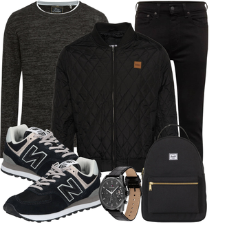 Outdoor Outfit mit Schwarz Knöchelstiefel/Biker Jeans/Cropped Jeans/Jeans mit Schlitz/Push up Jeans/Lederjacke/Slim Fit Jeans/Leder Schuhe/Thermojeans/Herren Lederjacke levi's ® "Freizeit Outfit"Look: Uni, Coole, Moderne, Old Money, Outdoor, Smart Casual, Schlichte