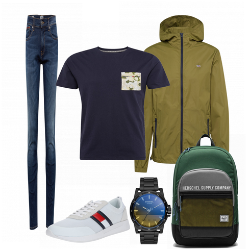 Blau T-Shirt Tommy Jeans kombinieren