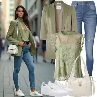 Sexy outfity Sportovní s Bílá Nízká Teniska/Teniska s dírkovaným vzorem/Úzká teniska/Teniska na platformě Puma "Jarní oblečení"Look: Estetika, Bad Taste, Ležérní, Disko, Skater, Sportovní, Unisex