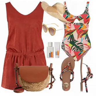 Outfit mit Rot Jumpsuit Shiwi "Strand Outfit"