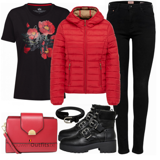 Outfit met zwart Alpha Industries "ALPHA"