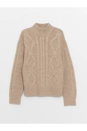 Half Turtleneck samovzorni pulover za enske pletenine