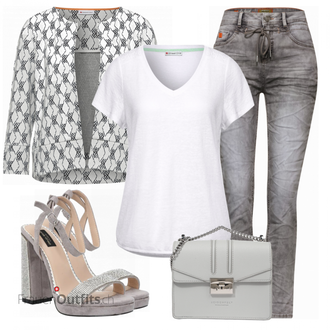 Outfit mit Grau Schuh Sandalen river island "Stylischer Bürolook"