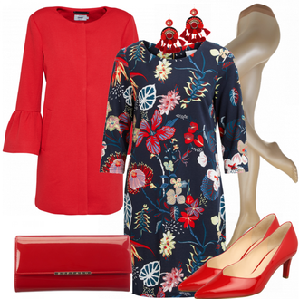 Outfit mit Beige/Rot High Heel Högl "LiebesRot"