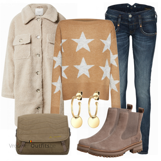 Outfit met bruin Laars Timberland "Outfit voor de herfst"