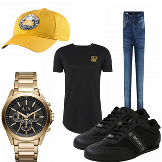 Outfit mit Weiß Uhr Armani Exchange "Kitz"