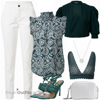 Outfit mit Türkis Schuh Sandalen river island "Eleganter Businesslook"