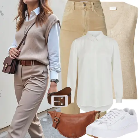 Kombinirajte Krem/Kaki/Bijela Bluza i Tunika/Bluza Veći Broj Vila s Smeđa/Tamnosmeđa Dodatak Kožni Remen/Ležerni Remen/Široki Pojas/Ženski Opasak bez Kopče/Klasični Remeni Vanzetti