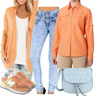Standesamt Outfit Winter Gast mit Hellblau/Blau ESRA "Lassiger Freizeit Look"