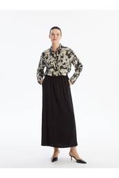 Lcwk Women's Elastic Waist Plain Skirt