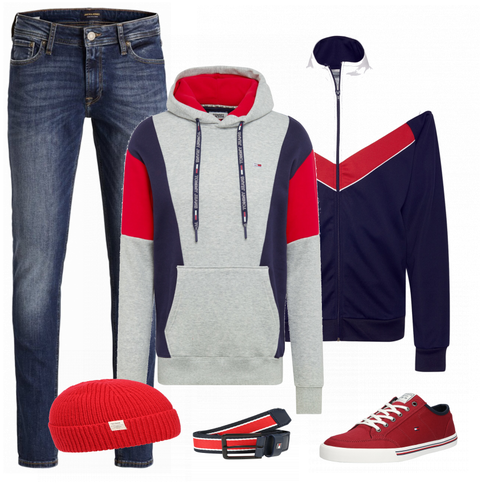 Rot Sneaker Tommy Hilfiger kombinieren