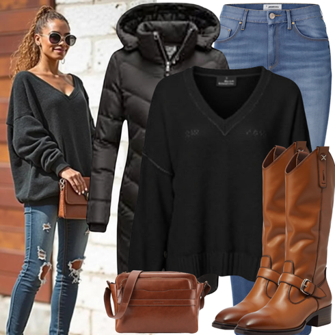 Comment poter Noir Accessoire Écharpe/Loop Foulard Superdry avec Bleu Jean Taille Haute/Jean Push-up/Veste en Cuir/Jeans avec Fente/Chaussures en Cuir/Jean Coupe Slim/Jean Court/Bottine Cheville/Veste d'Hiver/Pantalon Jeggings/Leggings en Jean/Pantalon Moulant/Pantalon avec Fente levi's ®