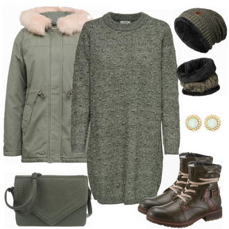 Outfit mit Grün Stiefel Rieker "Urban"