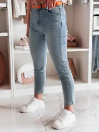 Spodnie damskie jeansowe slim fit CURVITA niebieskie