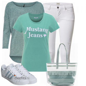 Outfit mit Türkis/Grün/Hellblau 3/4 Bluse/Klassische Tunika/Elegante Tunika/ausgefallene tunika/Festliche Tunika/Lederjacke/Tuniken-Shirt/Shirt & Top Große Größe/Tunika Only "Einzigartiges Freizeit Outfit"