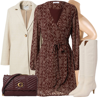 Cowgirl Outfit mit Beige/Weiß/Khaki Kniehoher Stiefel/Langer Stiefel/Overknee Stiefel/Spitzer Stiefel/Vintage Stiefel About You "Perfekt Für Den Herbst"Look: Uni, Stil, 80er, Cowgirl, Safari, Western