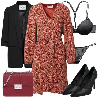 Outfit mit Schwarz High Heel Calvin Klein "Outfit für die Party"