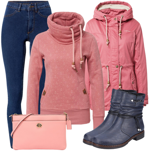 Kombinirajte Pink/Narandžasta Torba Za Preko Ramena Coach s Pink/Bež Trenirka/Veći Broj/Dukserica/Trenirka Ragwear