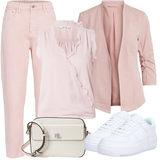 Rose Jeans Taille Haute Tenues pour Femmes image