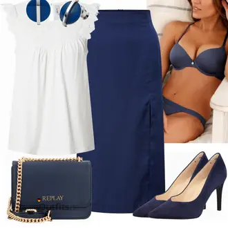 Satin Outfit mit Blau/Dunkelblau WickelRock/Unisex Rock/Rock Zum Binden/BleistiftRock/Moderne Rock/StrickRock/Knielanger Rock/Wadenlanger Rock/90er Rock Edited "Perfekt für die Arbeit"