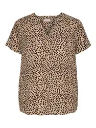ONLY Carmakoma Bluse sand / braun / schwarz