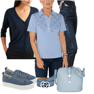 Outfit mit Weiß Poloshirt "Modischer Sommer Look"
