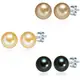 Valero Pearls Silberohrstecker mit Süßwasser-Zuchtperlen (3-er Set) beige / tanne
