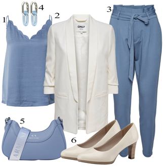 Slim tenues avec Bleu foncé/Turquoise VERO MODA "Look élégant"