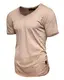 Ombre-Eight Herren Oversize T-Shirt V-Neck O-201 [Beige, M]
