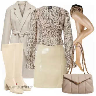 Herbst Outfits mit Beige Strumpfhose Falke "Perfekt für den Herbst"