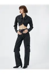 Denim Cargo kalhoty s rovnmi nohavicemi - Eve Jeans
