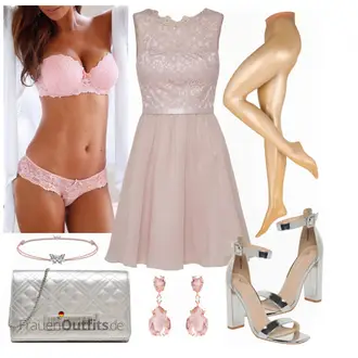 Party Outfits mit Beige/Gold Strumpfhose Große Größe/Nylonstrumpf/Feinstrumpfhose/Anti-thrombose Strumpf/Kompressionsstrumpf Falke "Outfit für den Ball"