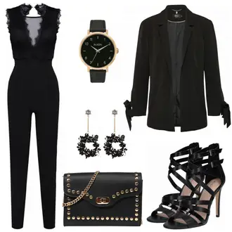 Party Outfits mit Schwarz Jumpsuit Wal g. "BlackParty"