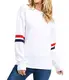 Neitooh Damen Sweatshirt Rundhals Sweatshirt Damen Baumwolle Pullover Damen Langarmshirt Casual Oberteile Tops（Weiß,M