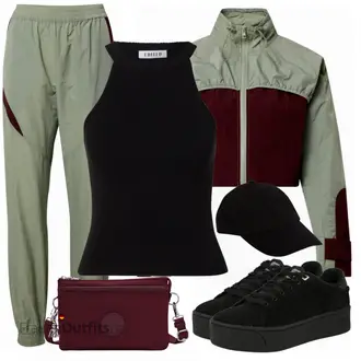 Outfit mit Schwarz Hut weekday "Sportliche Bekleidung"