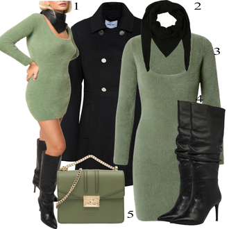 Outfit s Černá Šátek/Bandana/Šál/Kruhový Šál About You "Módní vzhled na podzim"