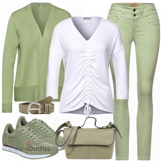 Outfit mit Grün Schuh Sneaker WODEN "Farbliches Frühlingsoutfit"