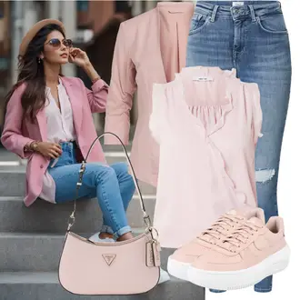Jeans Outfits mit Rosa Mantel/Bluse und Tunika/Bluse Große Größe/Anzug Blazerjacke/BlusenBlazer/Boyfriend Blazer/Lässiger Blazer/Lederjacke/Baumwoll ­Blazer/Eleganter Blazer/LongBlazer/KurzBlazer/Lederjacke für Männer Vila "Summer Outfits"