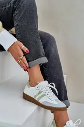 N1068 Leather Low Sneakers Women White