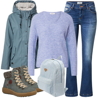 Outfit mit Grau Rucksack BILLABONG "Modischer Look für den Herbst"