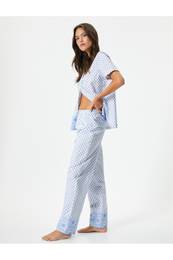 Pajama Bottoms Patterned Straight Leg Cotton